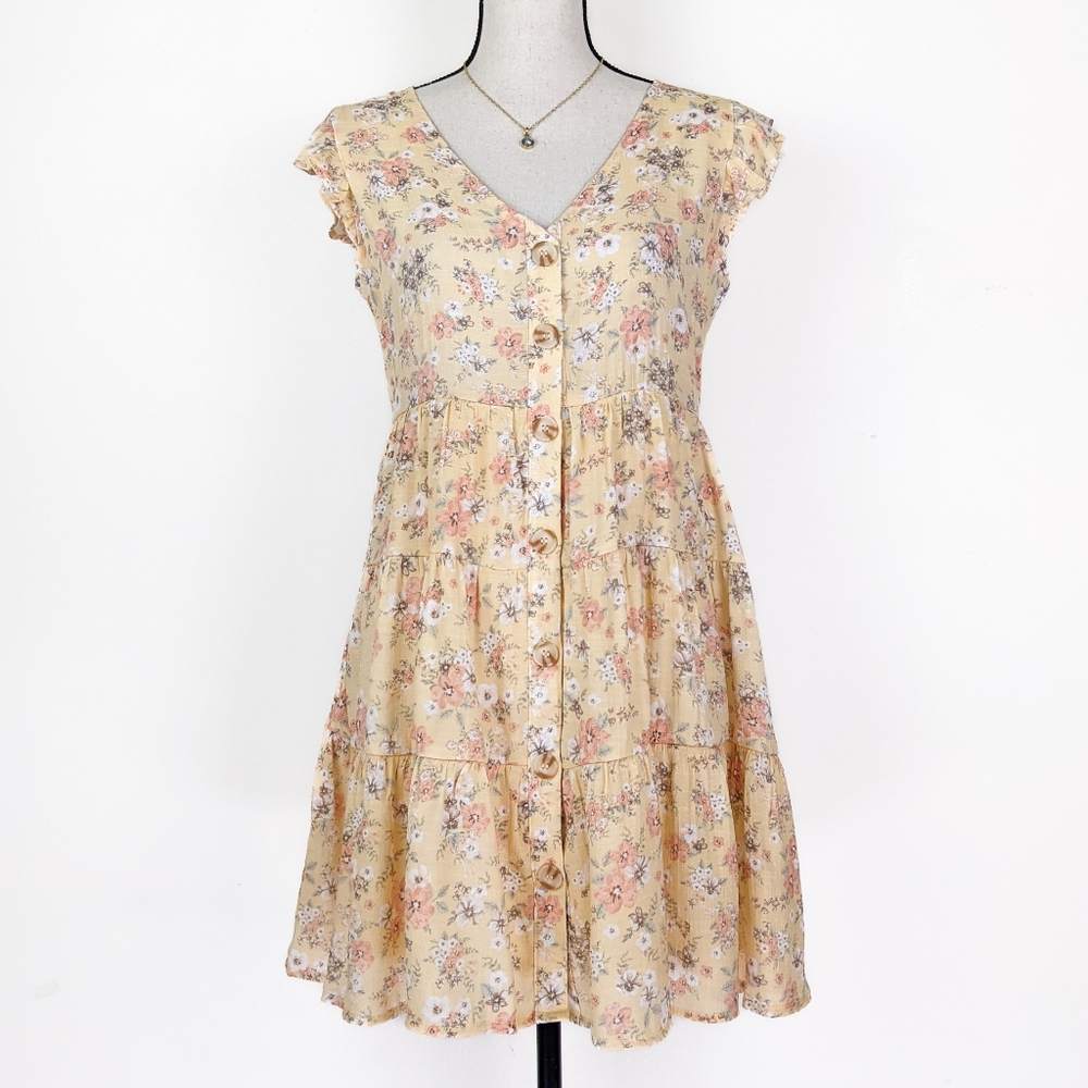 🦋LAST🦋 NWT Mine Yellow Floral Mini Dress